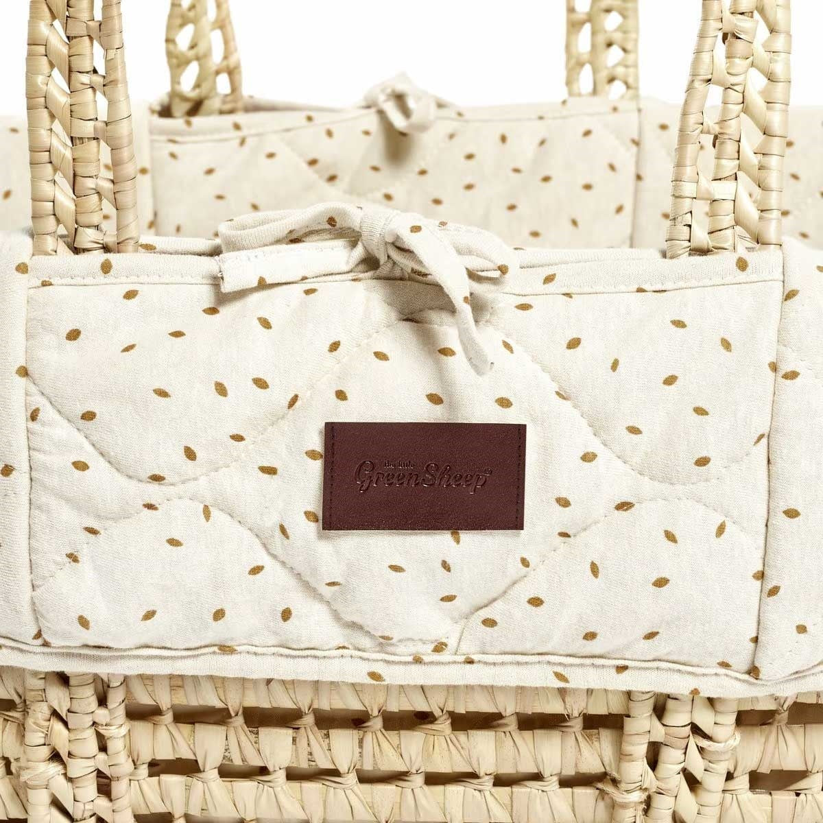 Little Green Sheep Natural Quilted Moses Basket + Mattress