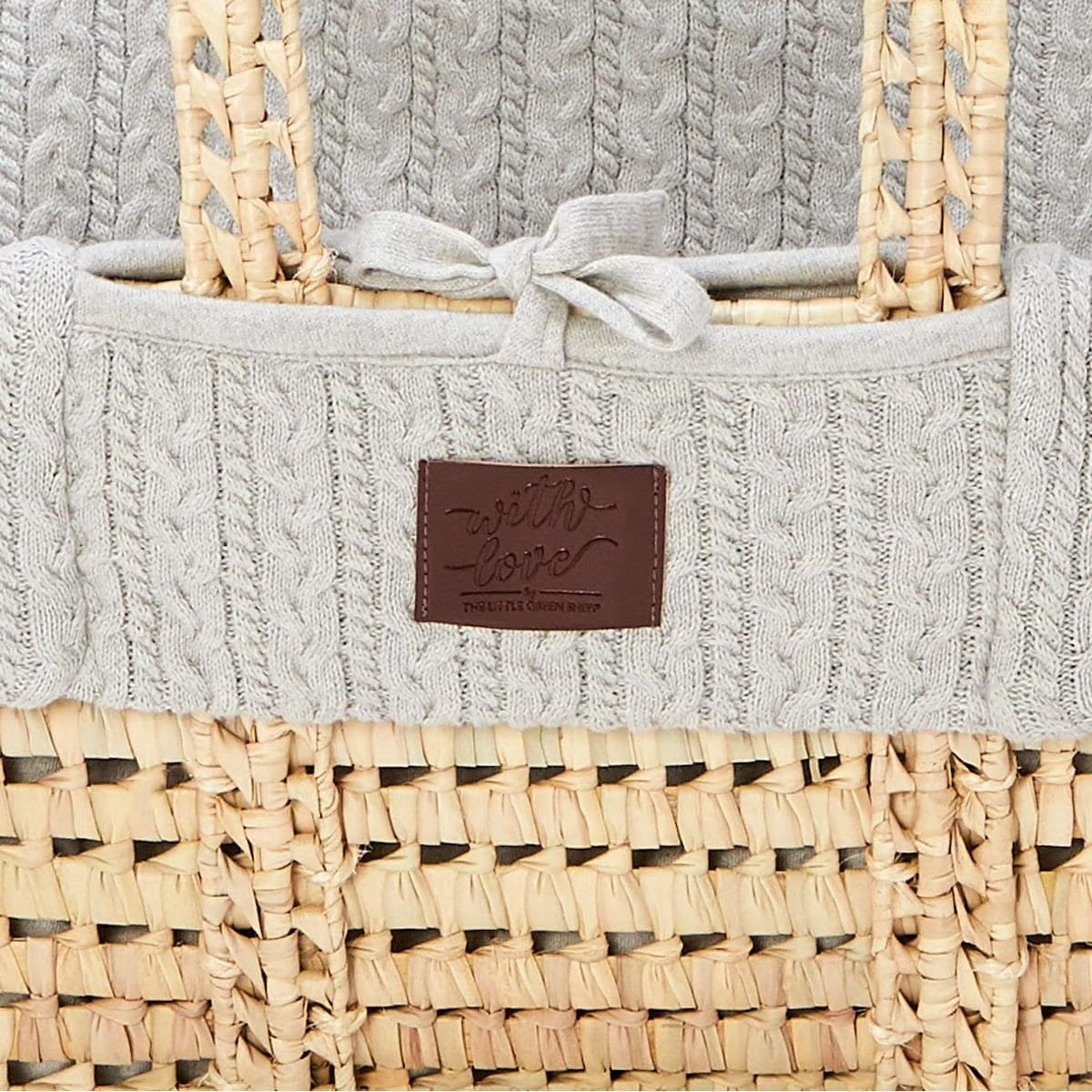 Little Green Sheep Natural Knitted Moses Basket & Mattress