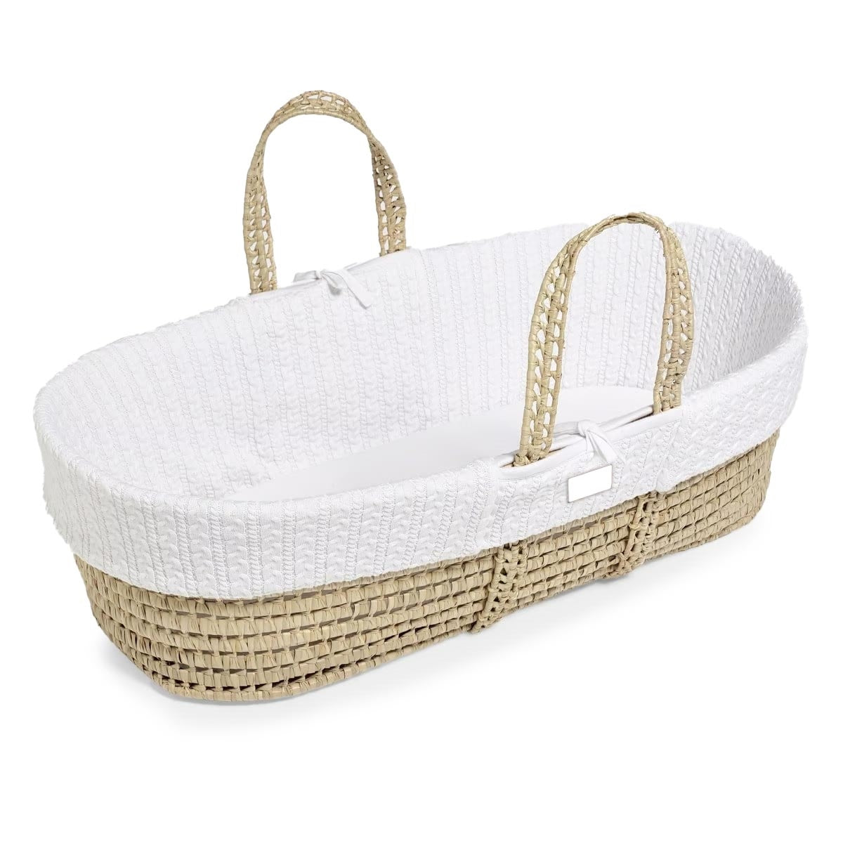 Little Green Sheep Natural Knitted Moses Basket & Mattress