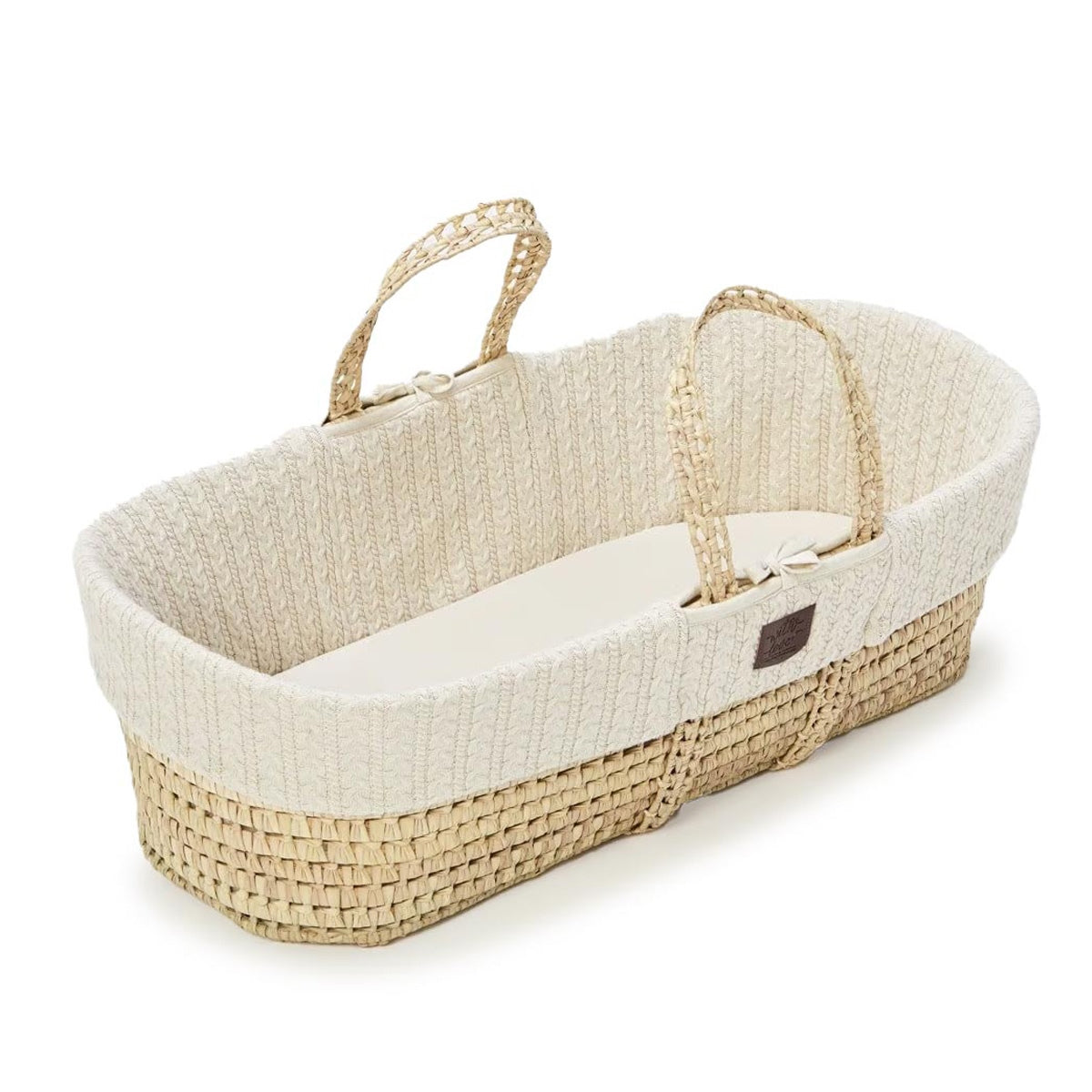 Little Green Sheep Natural Knitted Moses Basket & Mattress