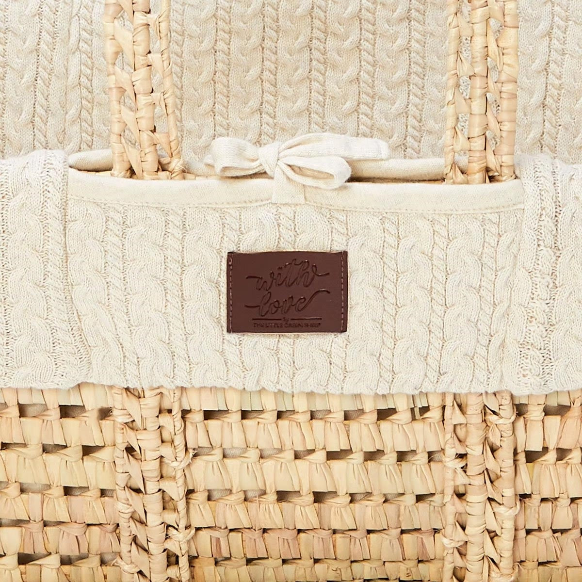 Little Green Sheep Natural Knitted Moses Basket & Mattress