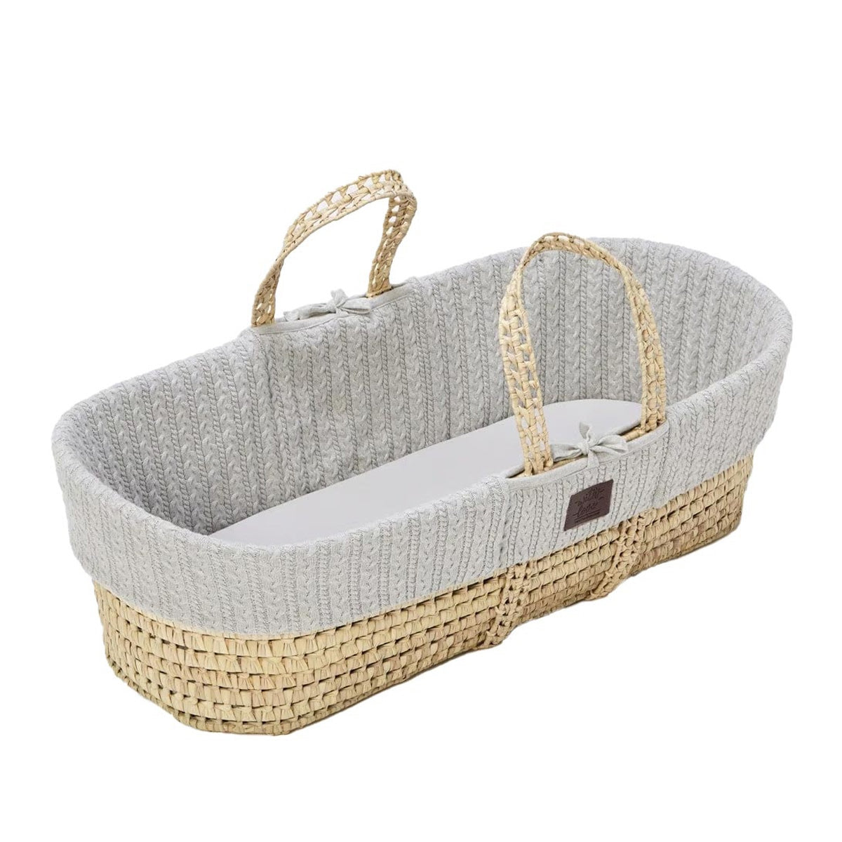 Little Green Sheep Natural Knitted Moses Basket & Mattress