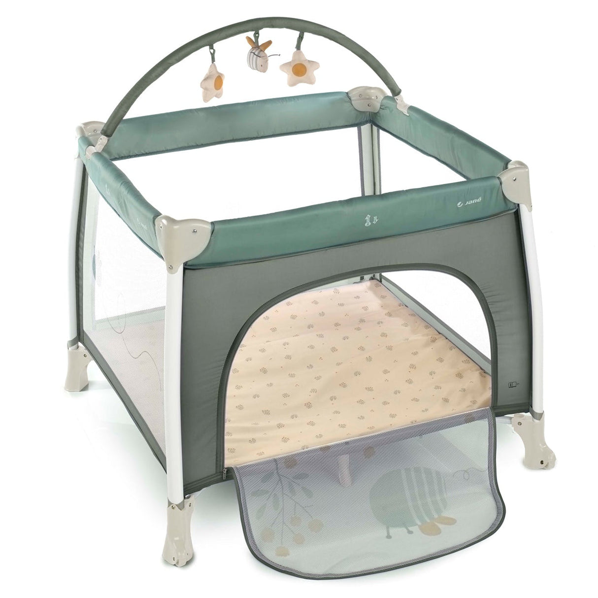 Jané Travel Fun Playpen with Toy Arch & Carry Bag – 0 to 3 Years, Botanic