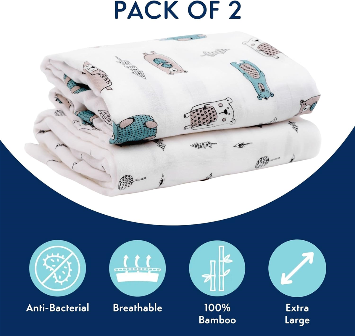 PurFlo 2 Pack Large Muslin Set