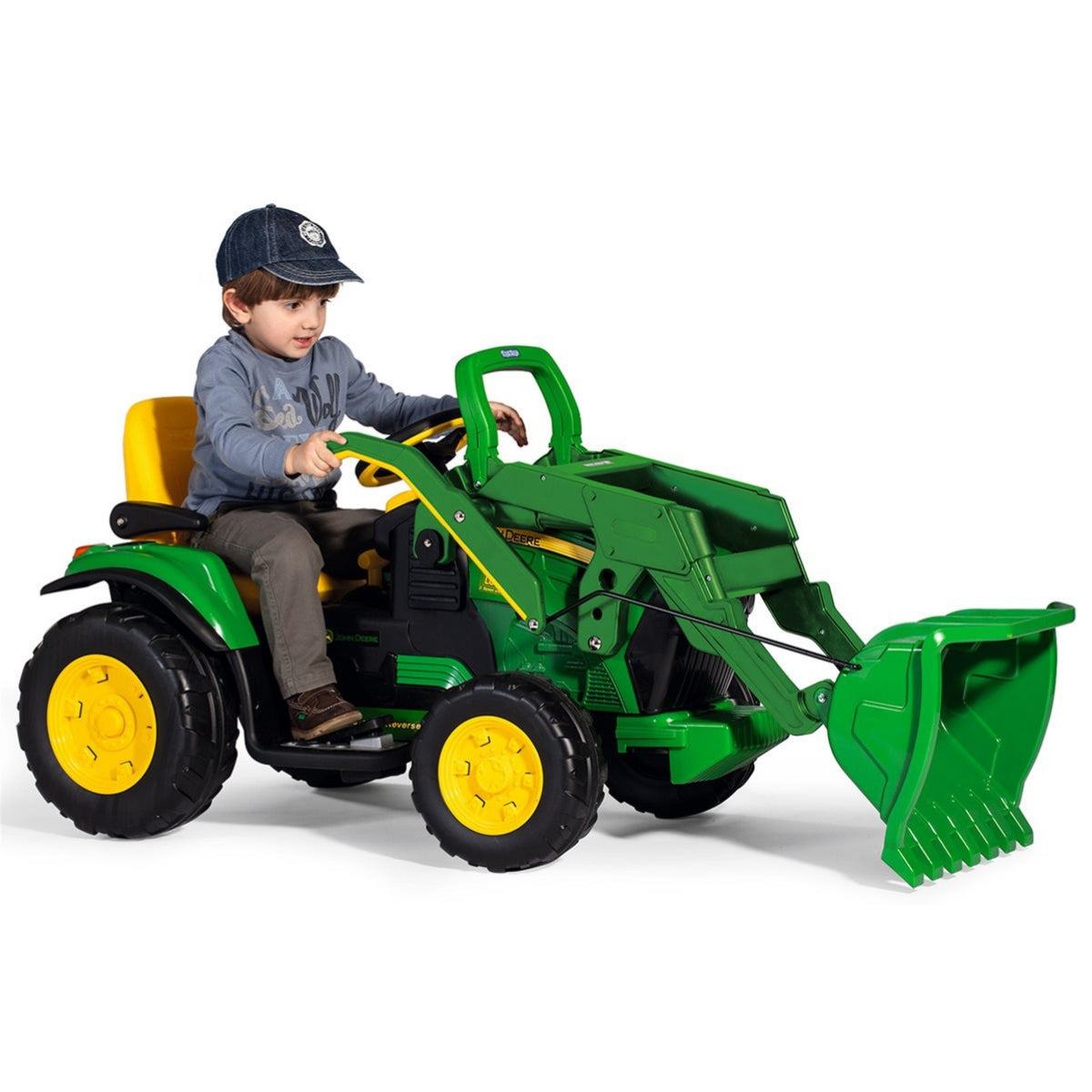 Peg Perego John Deere Ground Loader 12 Volt + Stake-Side Trailer