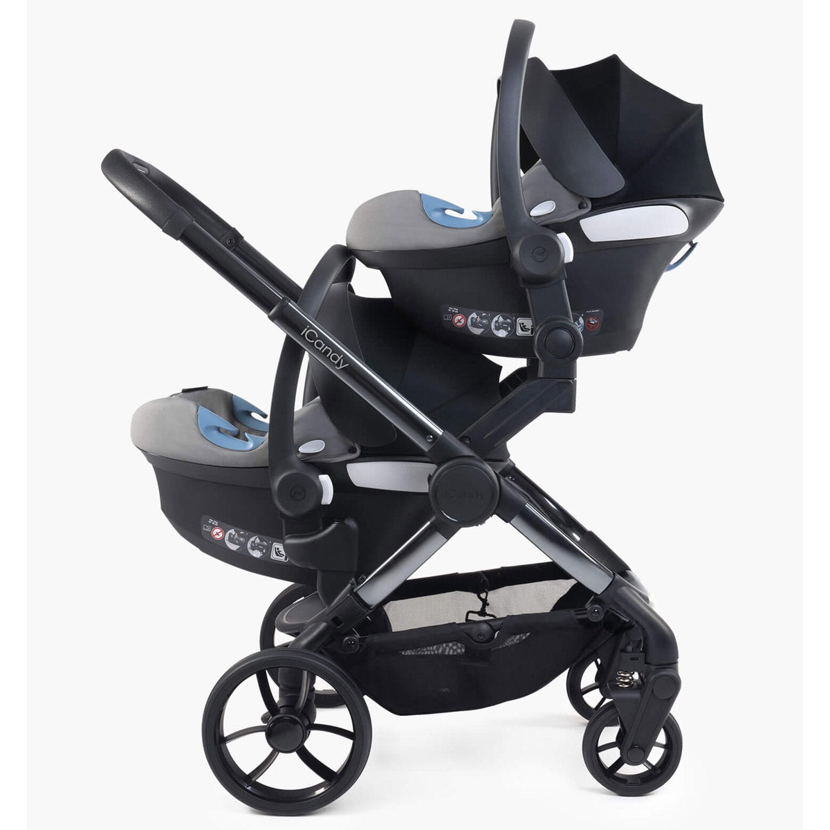 iCandy Peach 7 Combo Twin Phantom Pushchair, Dark Grey