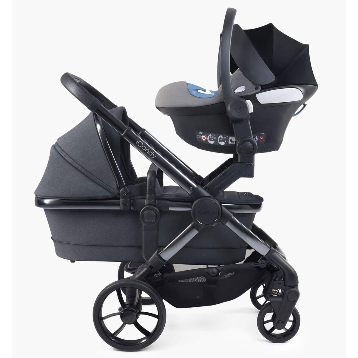 iCandy Peach 7 Combo Twin Phantom Pushchair, Dark Grey