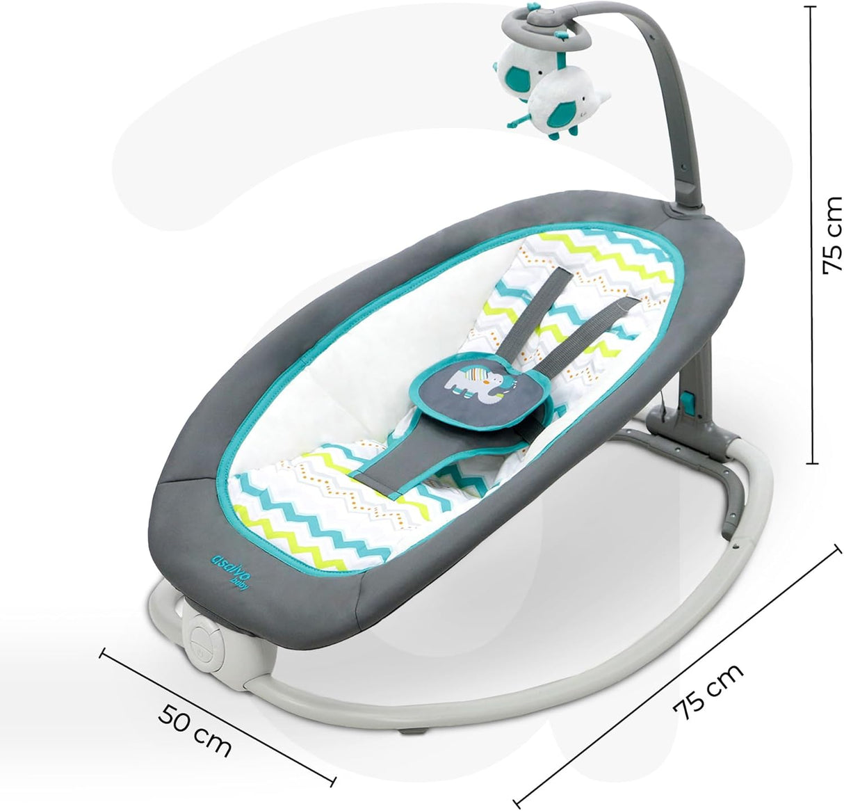Asalvo Aqua Foldable Baby Bouncer with Music, Vibrations & 4 Recline Positions