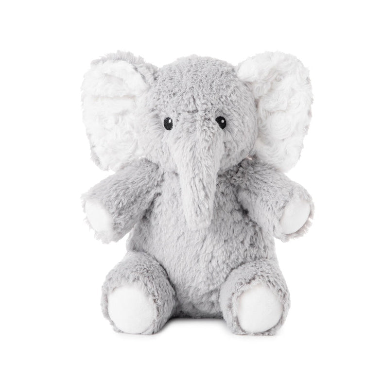Plush elephant toy on a white background