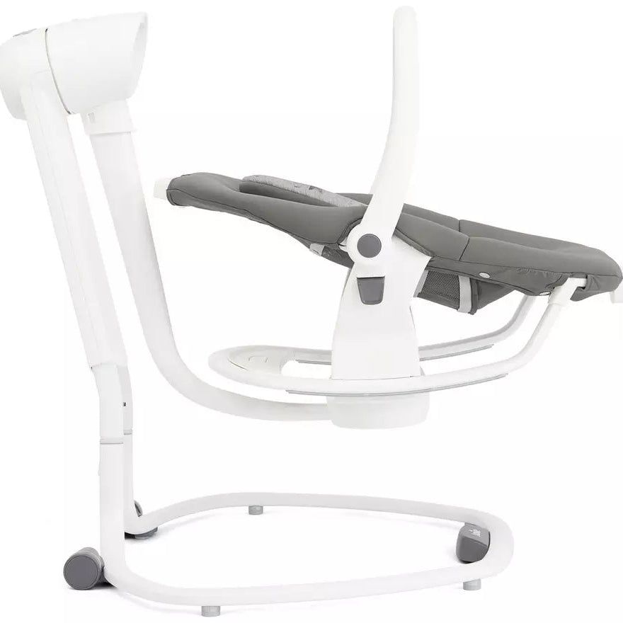 White and gray ergonomic chair on a white background