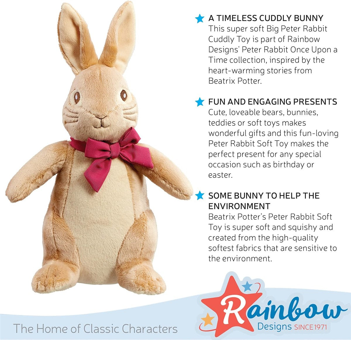 Rainbow Designs Official Peter Rabbit Large 24cm Flopsy Bunny