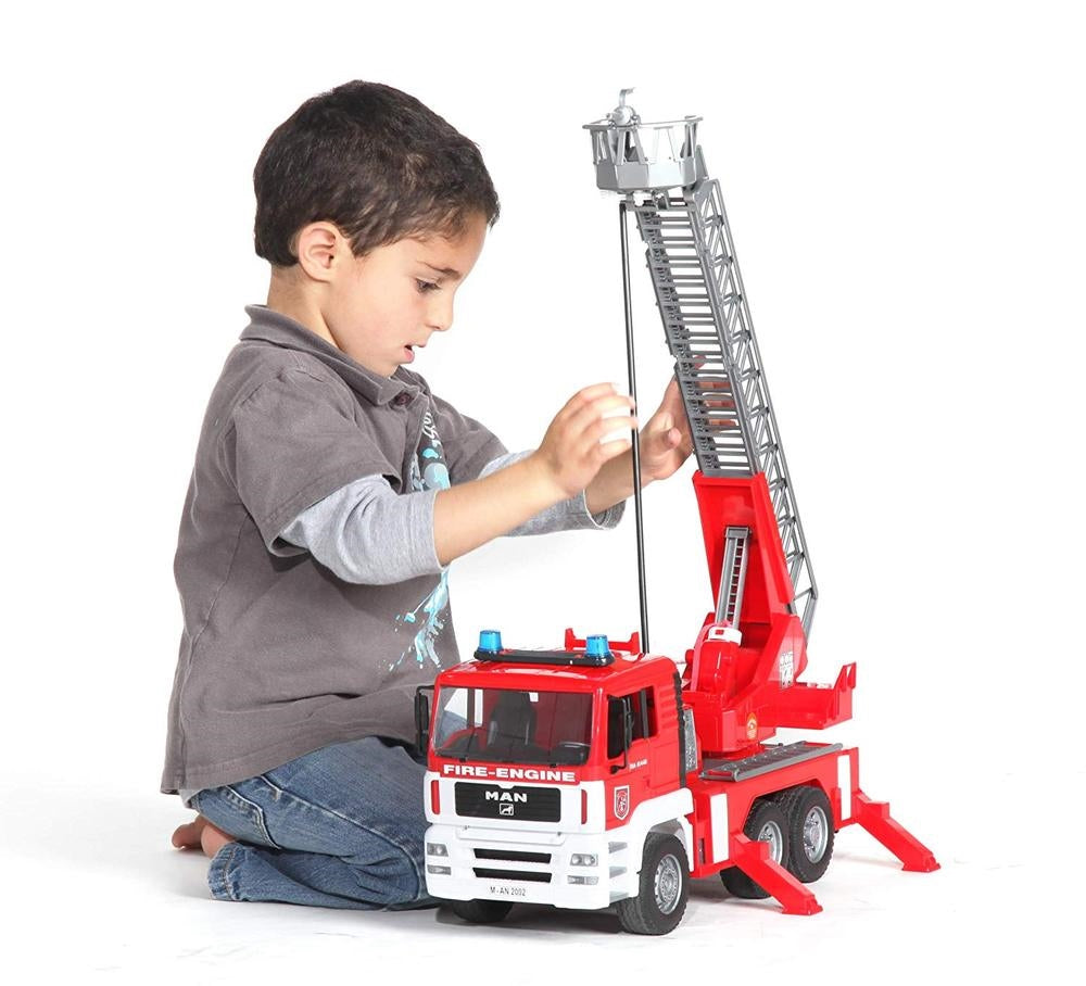 Bruder MAN Fire Engine Toy Truck with Water Pump, Lights and Sound Module