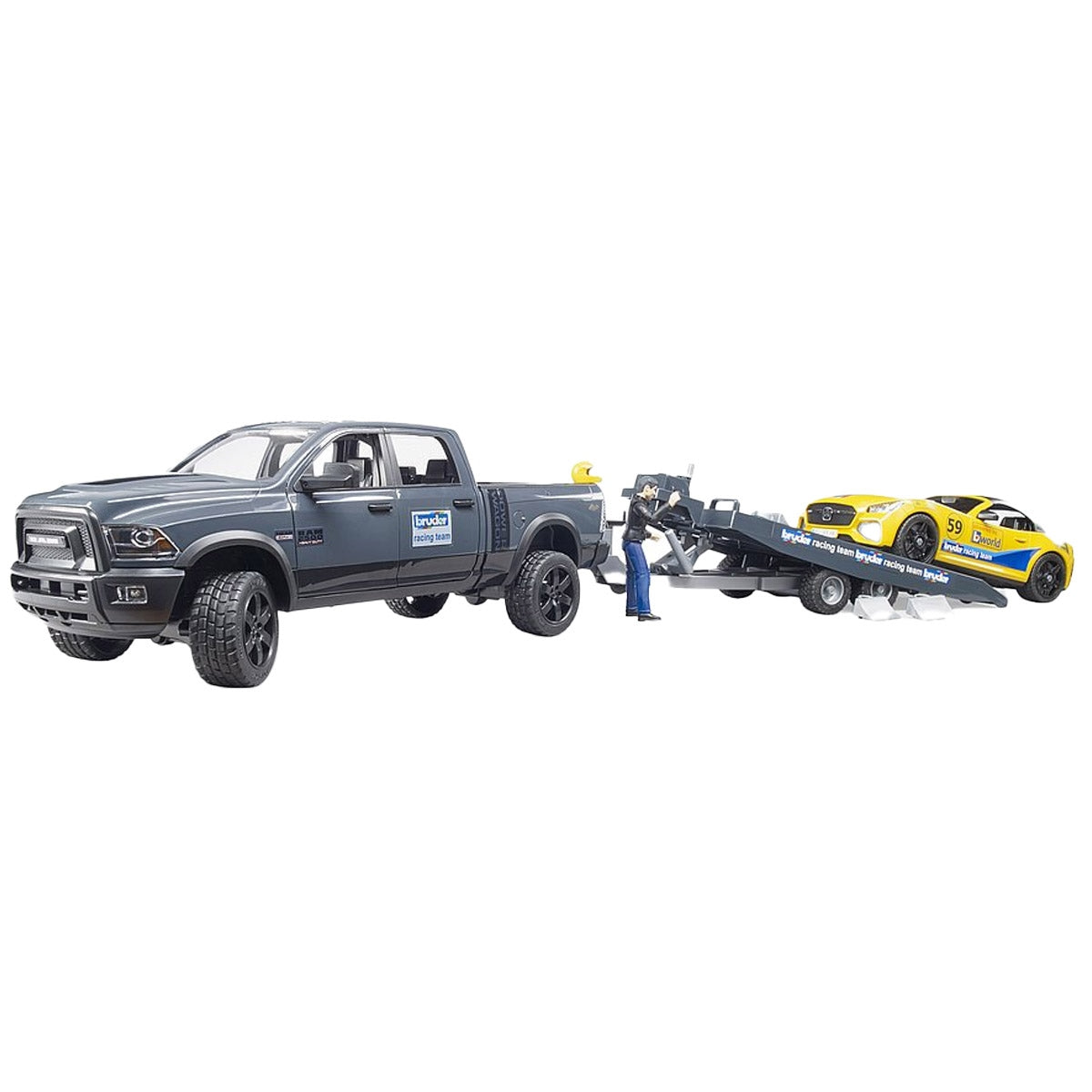 Bruder RAM 2500 Power Wagon, Trailer & Roadster Racing Team – 1:16 Scale