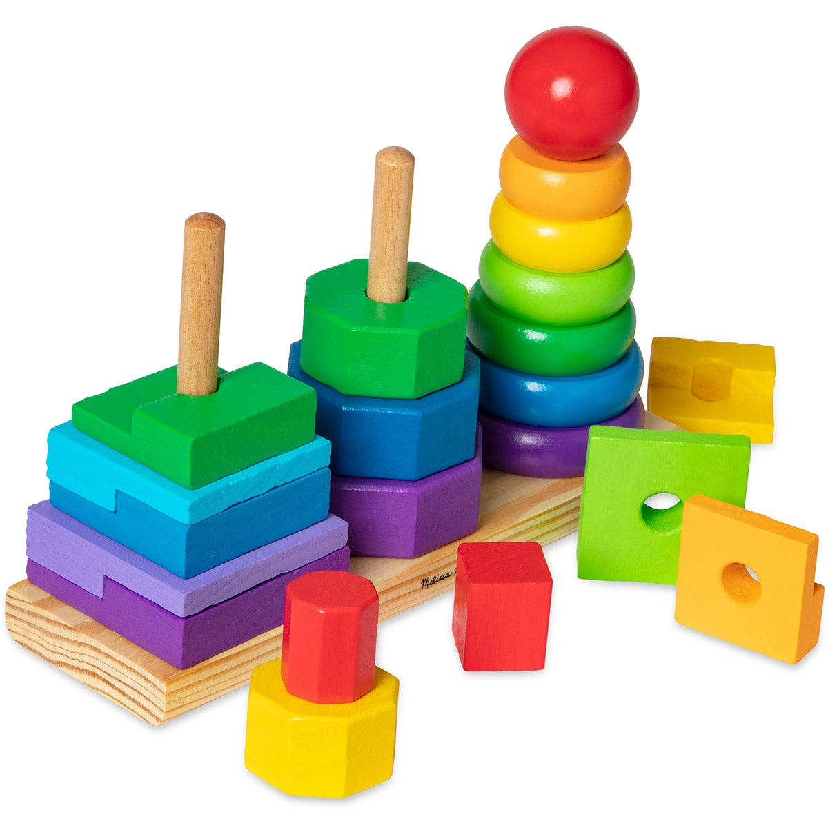 Melissa & Doug Geometric Shape Sorting Stacker Toy