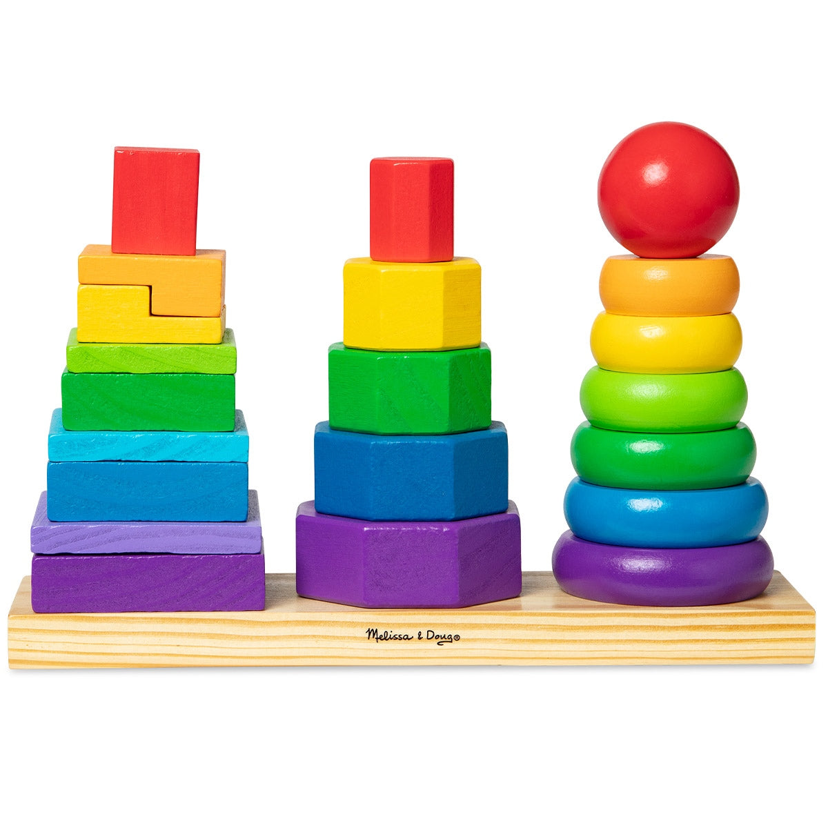 Melissa & Doug Geometric Shape Sorting Stacker Toy