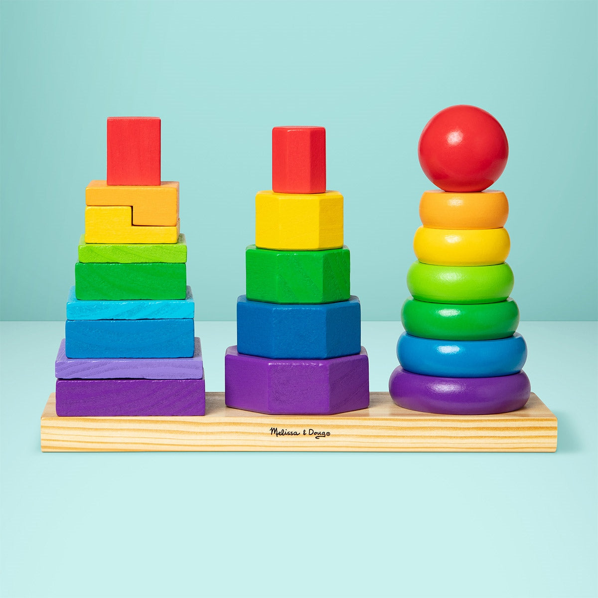 Melissa & Doug Geometric Shape Sorting Stacker Toy