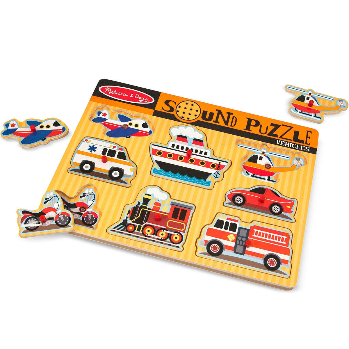 Melissa & Doug Vehicles Sound Peg Puzzle