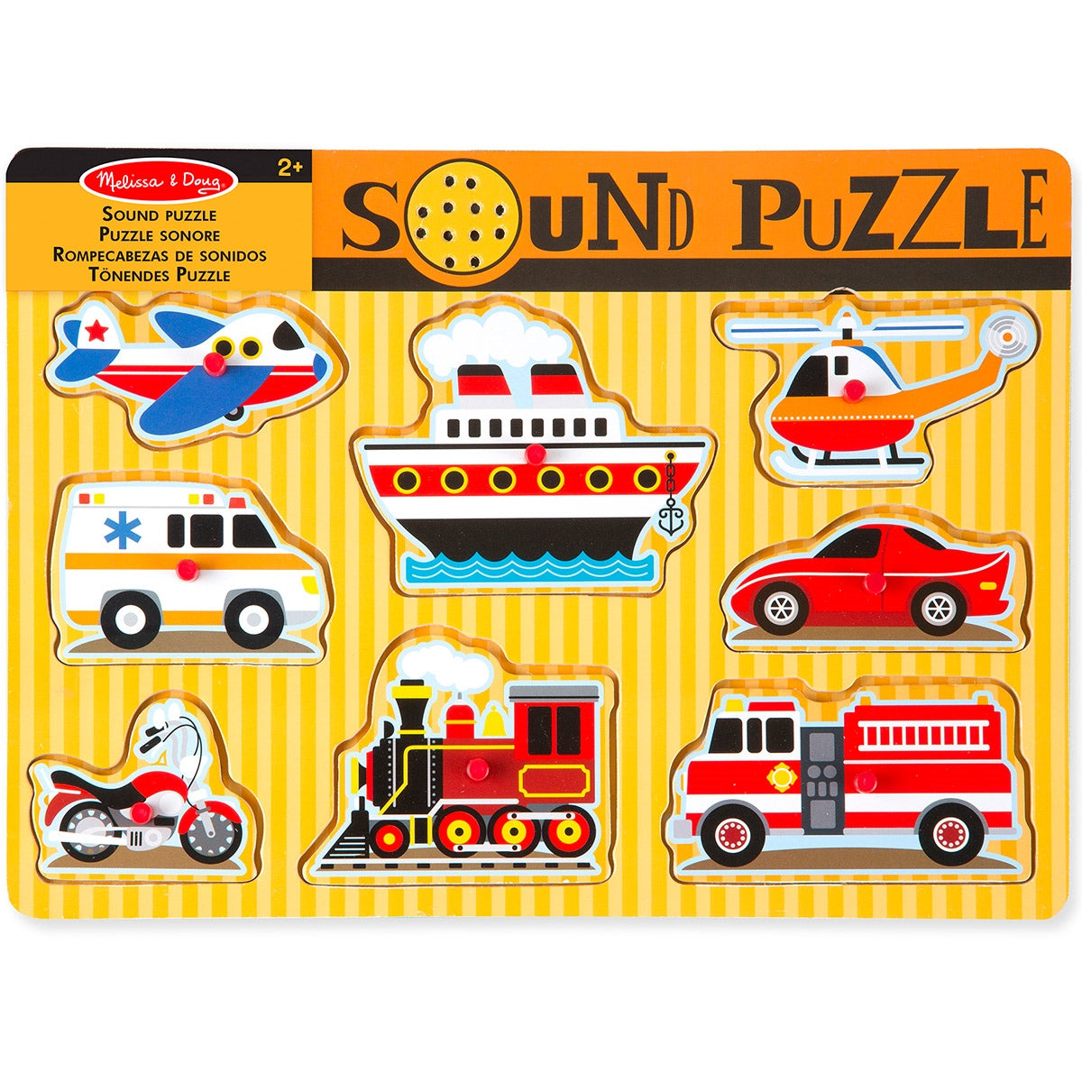 Melissa & Doug Vehicles Sound Peg Puzzle