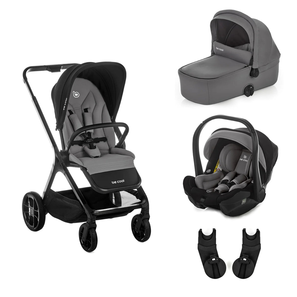 Be Cool Kombo Trio: Pushchair + Carrycot + i-Size Travel Baby Carrier, Be Frack