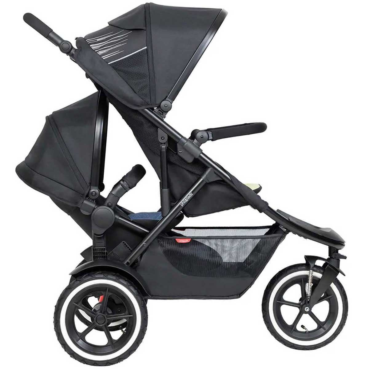 Phil & Teds Sport V6 Pushchair + Double Kit, Black