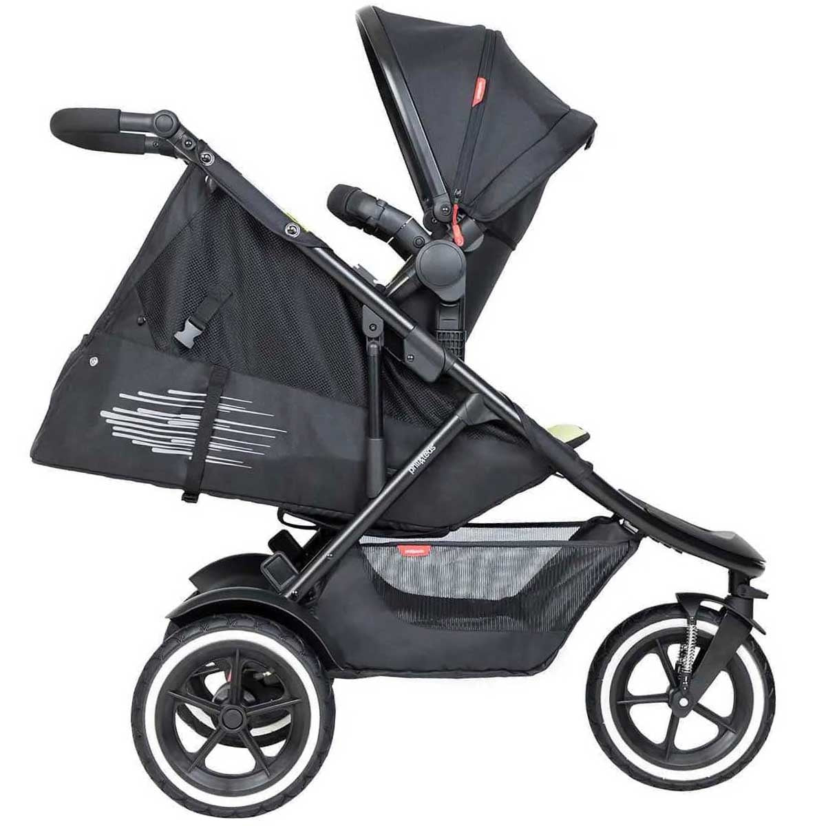 Phil & Teds Sport V6 Pushchair + Double Kit, Black