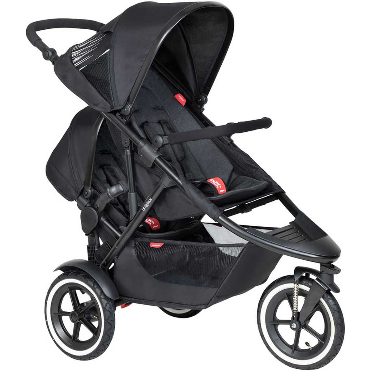 Phil & Teds Sport V6 Pushchair + Double Kit, Black