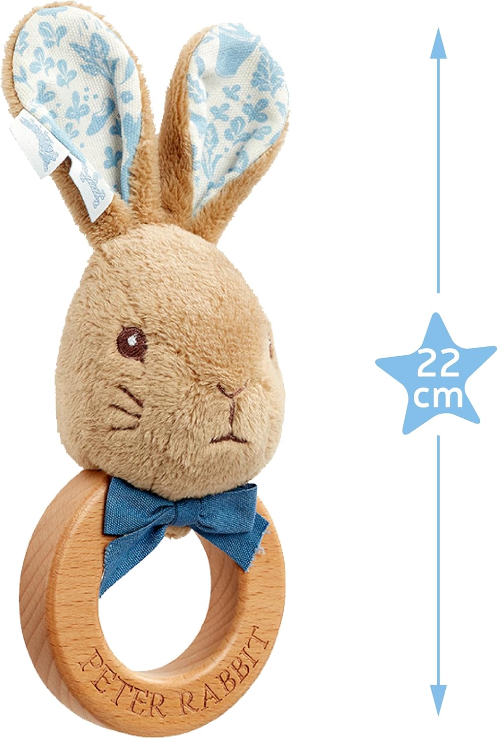 Peter Rabbit Wooden Ring Rattle Baby Toy From Birth