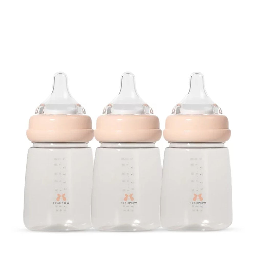 Fraupow Leak-Proof Milk Storage and Baby Feeding Bottles, 200ml, Pack of 3