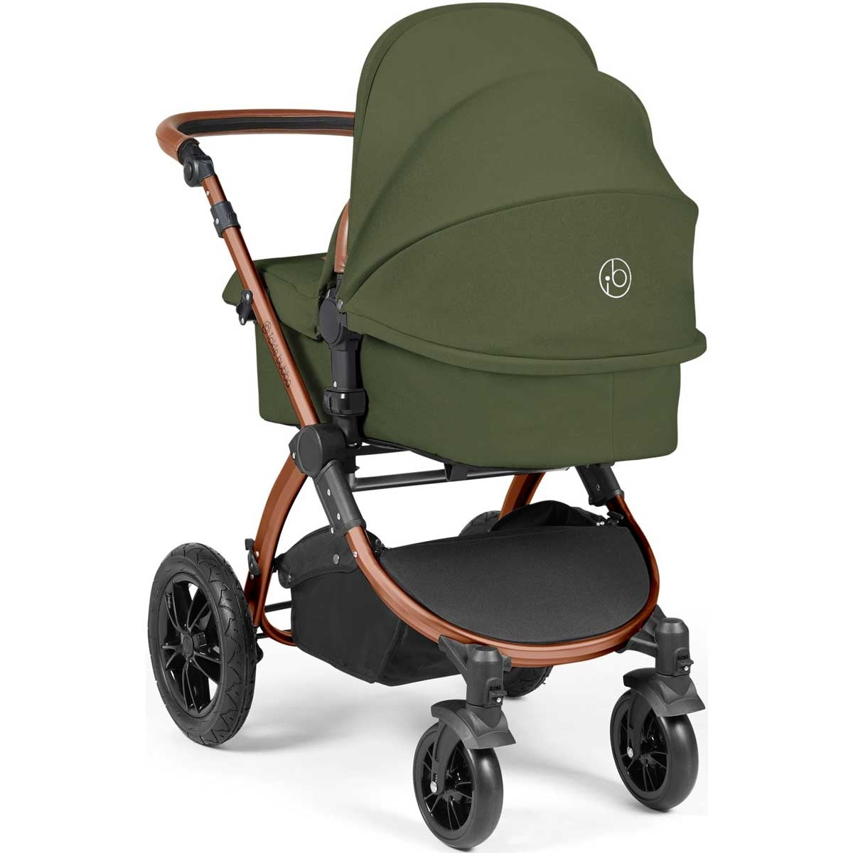 Ickle Bubba Stomp Luxe All-in-One Premium i-Size Travel System with ISOFIX Base, Bronze / Woodland / Tan