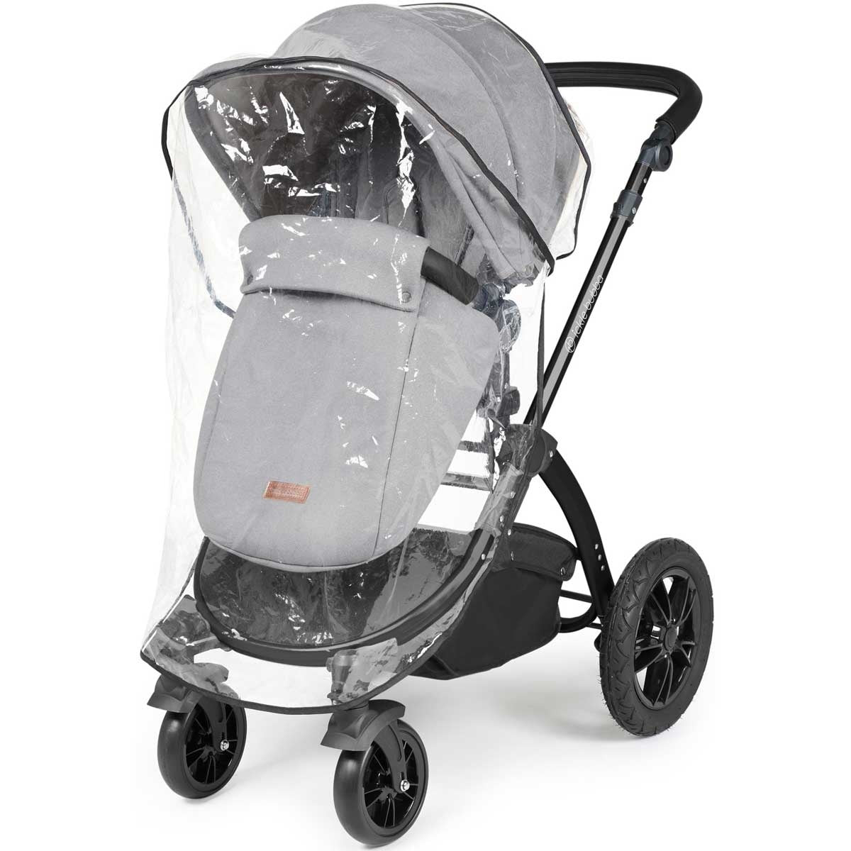 Ickle Bubba Stomp Luxe All-in-One Premium i-Size Travel System with ISOFIX Base, Black / Pearl Grey / Black