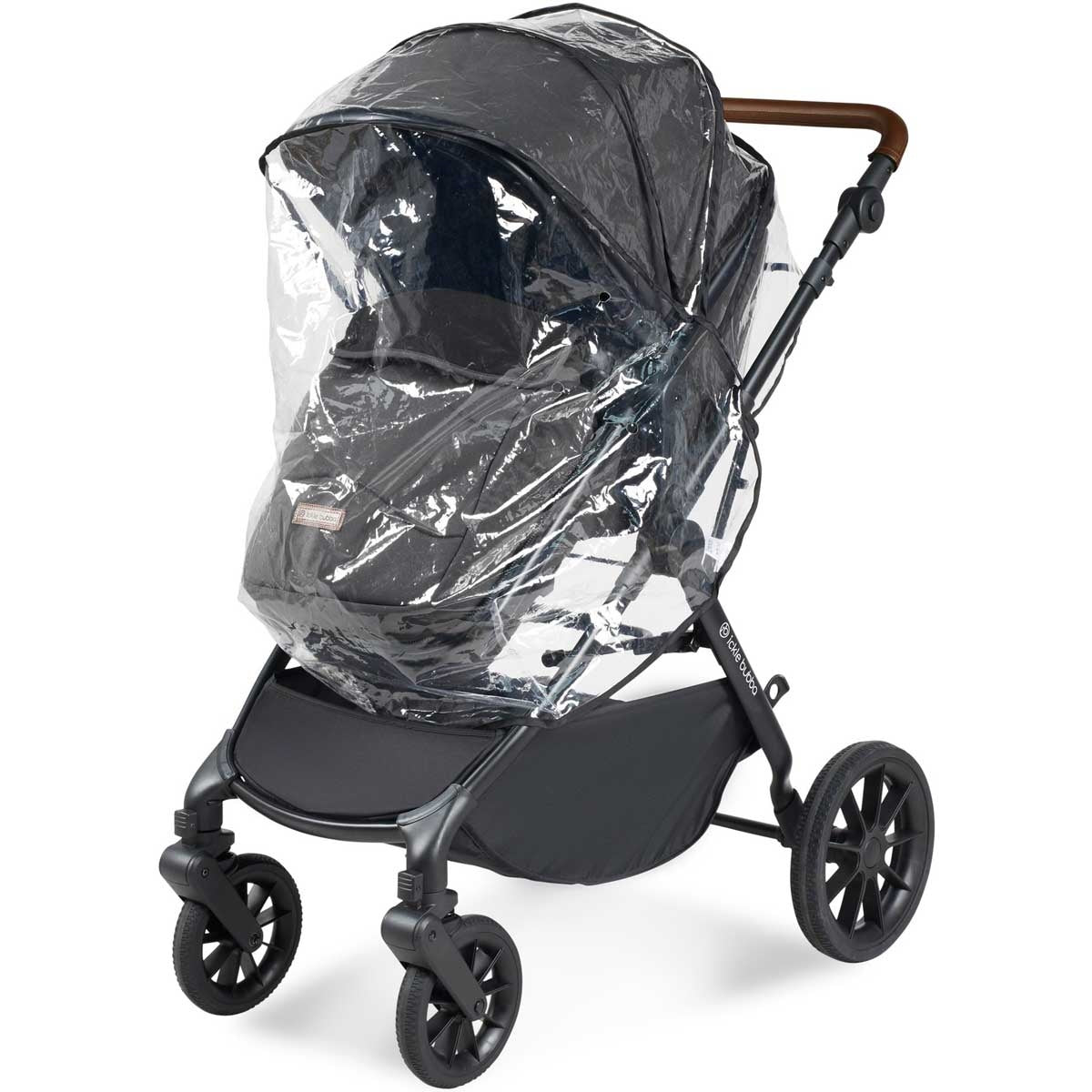 Ickle Bubba Cosmo All-in-One i-Size Travel System with ISOFIX Base, Black / Graphite Grey / Tan