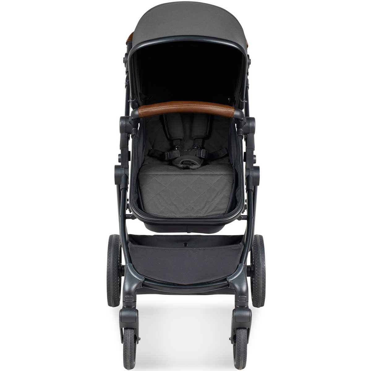 Ickle Bubba Cosmo All-in-One i-Size Travel System with ISOFIX Base, Black / Graphite Grey / Tan