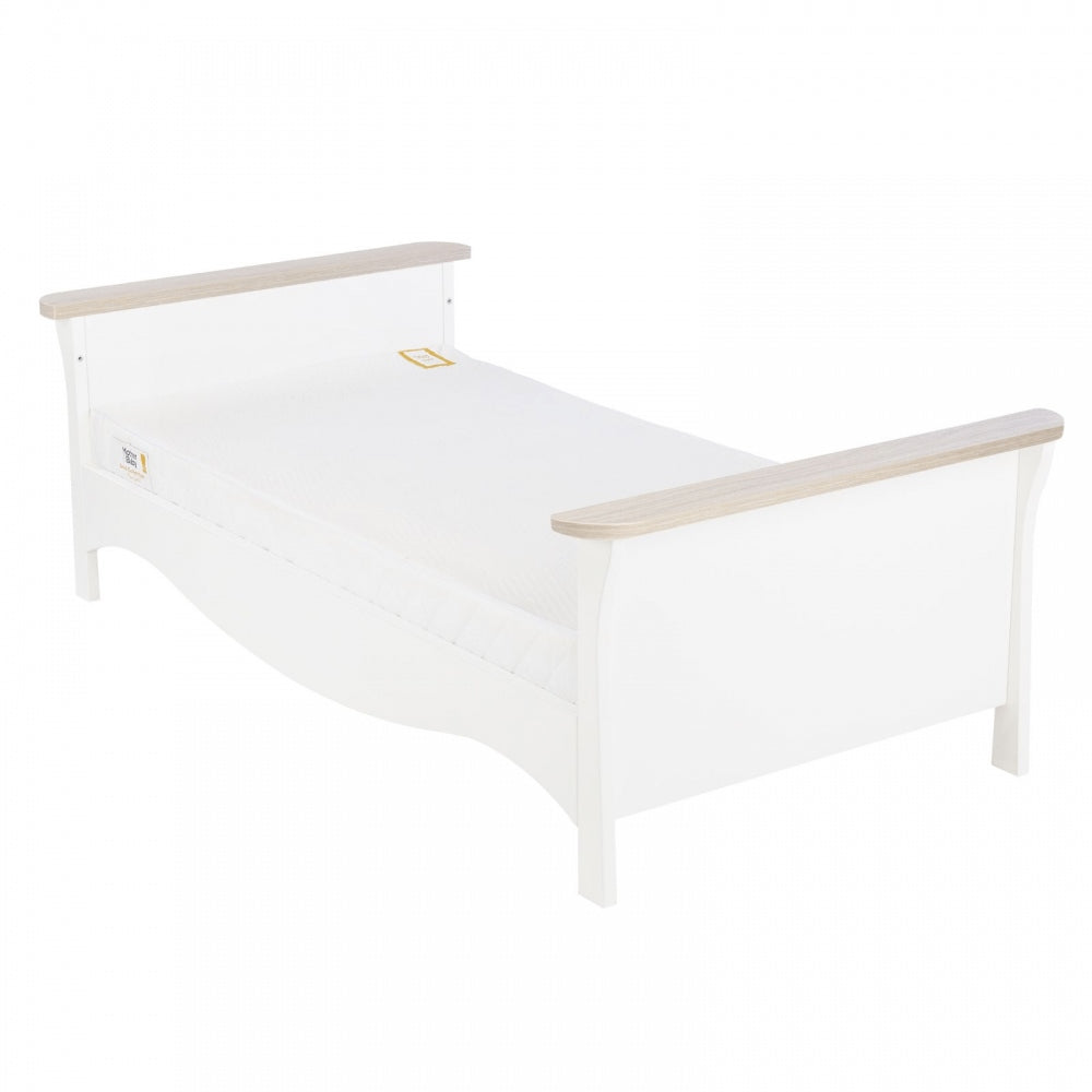CuddleCo Clara Cot Bed, White/Ash