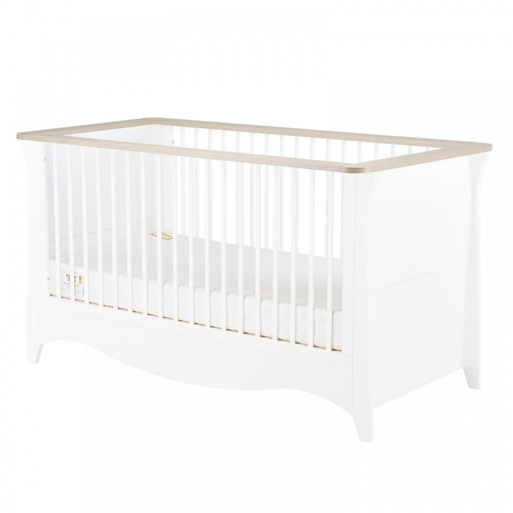 CuddleCo Clara Cot Bed, White/Ash
