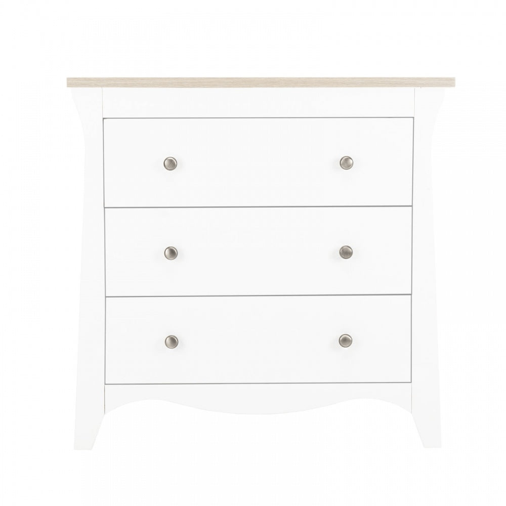 CuddleCo Clara 3 Drawer Dresser & Changer, White/Ash