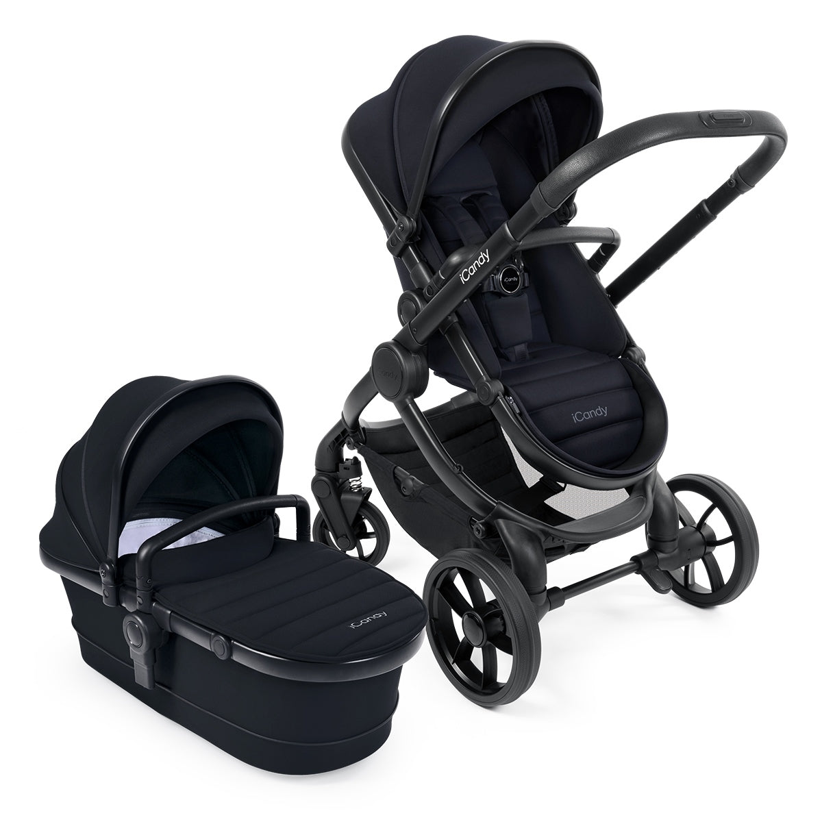 iCandy Peach 7 Premium iSize Travel System & Starter Nursery Bundle including Isofix Base, Black Edition