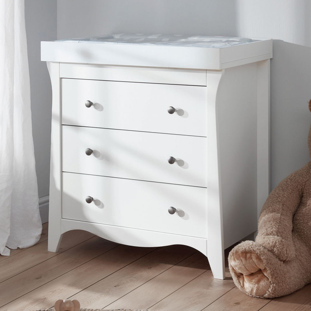 CuddleCo Clara 3 Drawer Dresser & Changer, White