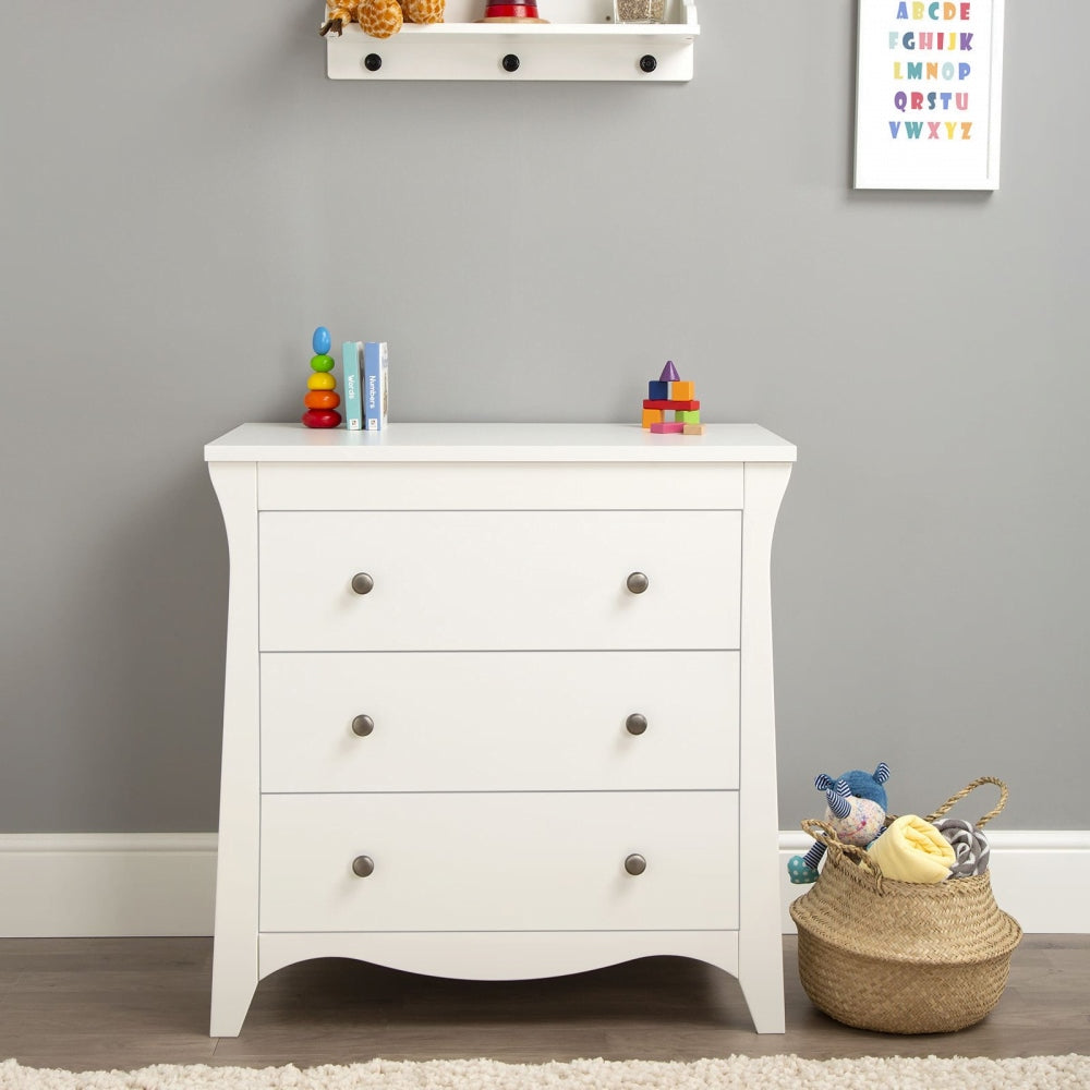 CuddleCo Clara 3 Drawer Dresser & Changer, White