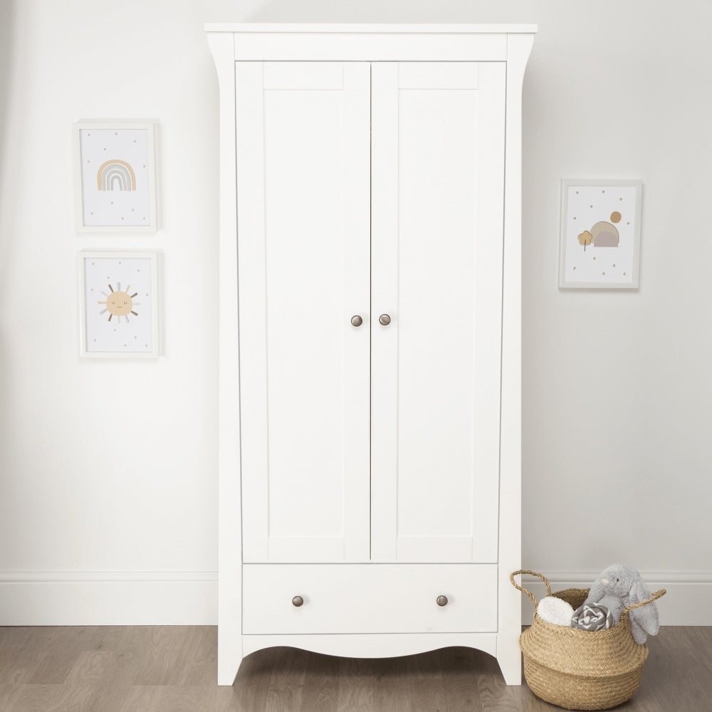 CuddleCo Clara 2 Door Double Wardrobe, White