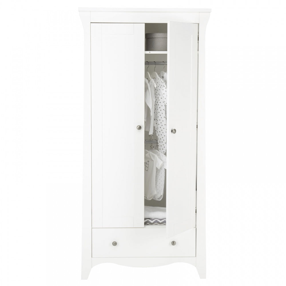 CuddleCo Clara 2 Door Double Wardrobe, White