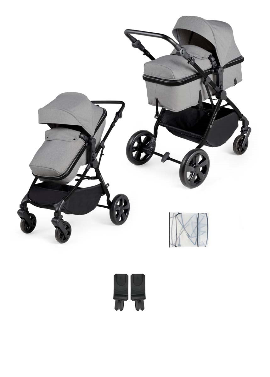Ickle Bubba Comet 2-In-1 Pram & Pushchair - Black / Space Grey / Black