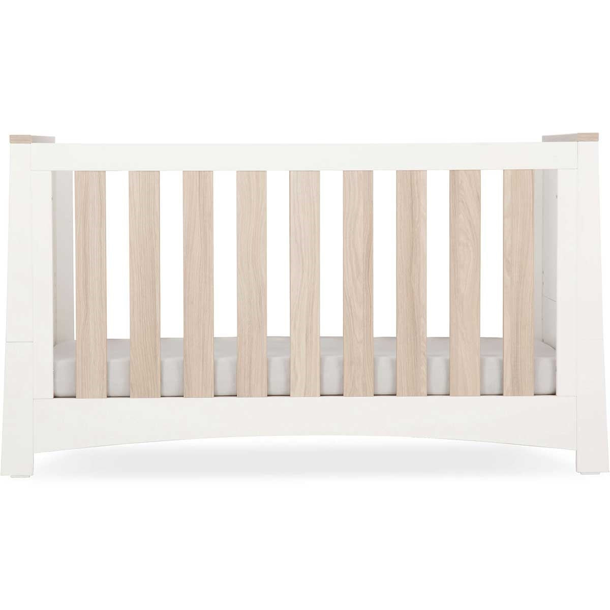 CuddleCo Ada Cot Bed, White/Ash