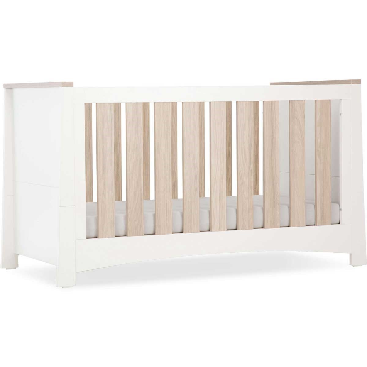 CuddleCo Ada Cot Bed, White/Ash