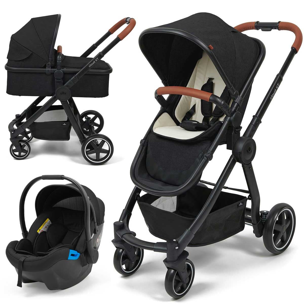 BabyLo Cloud XT 3in1 Travel system, Black