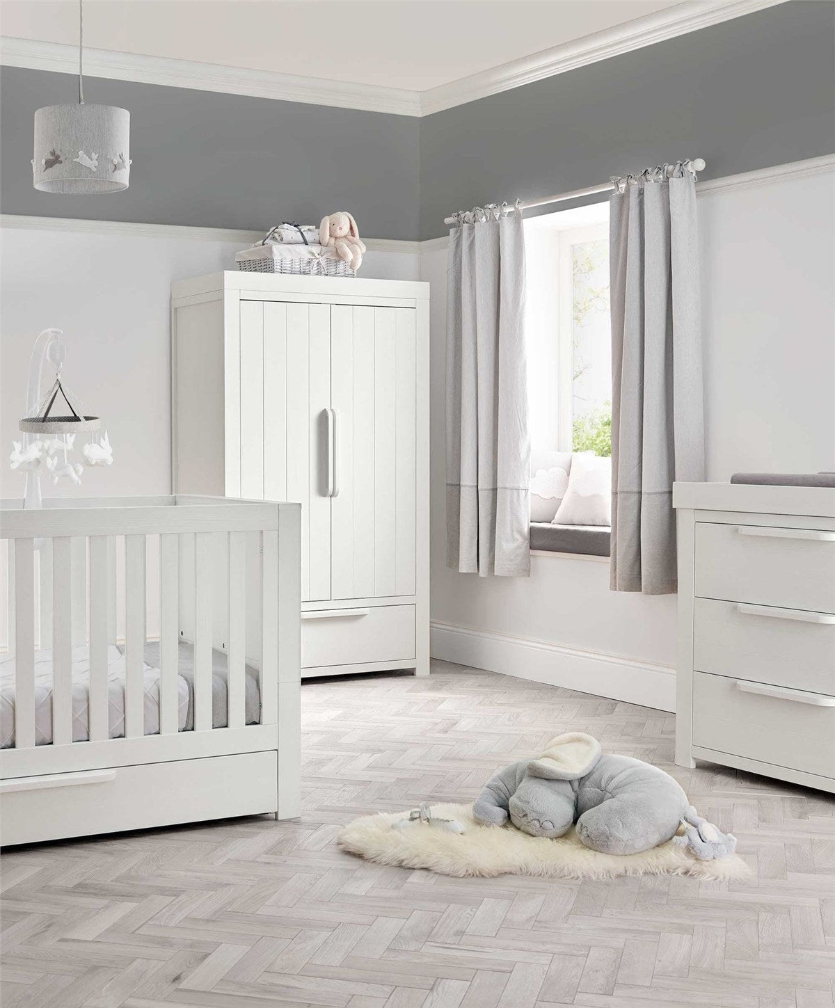 Mamas & Papas Franklin 3 Piece Cot Bed Range with Dresser and Double Wardrobe