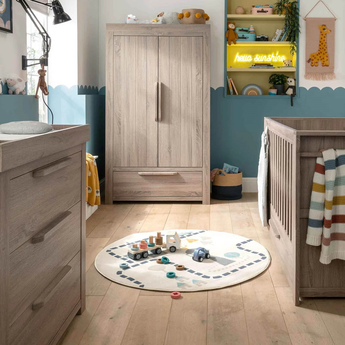 Mamas & Papas Franklin 3 Piece Cot Bed Range with Dresser and Double Wardrobe