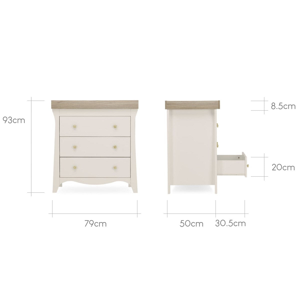 CuddleCo Clara 3 Piece Nursery Furniture Set