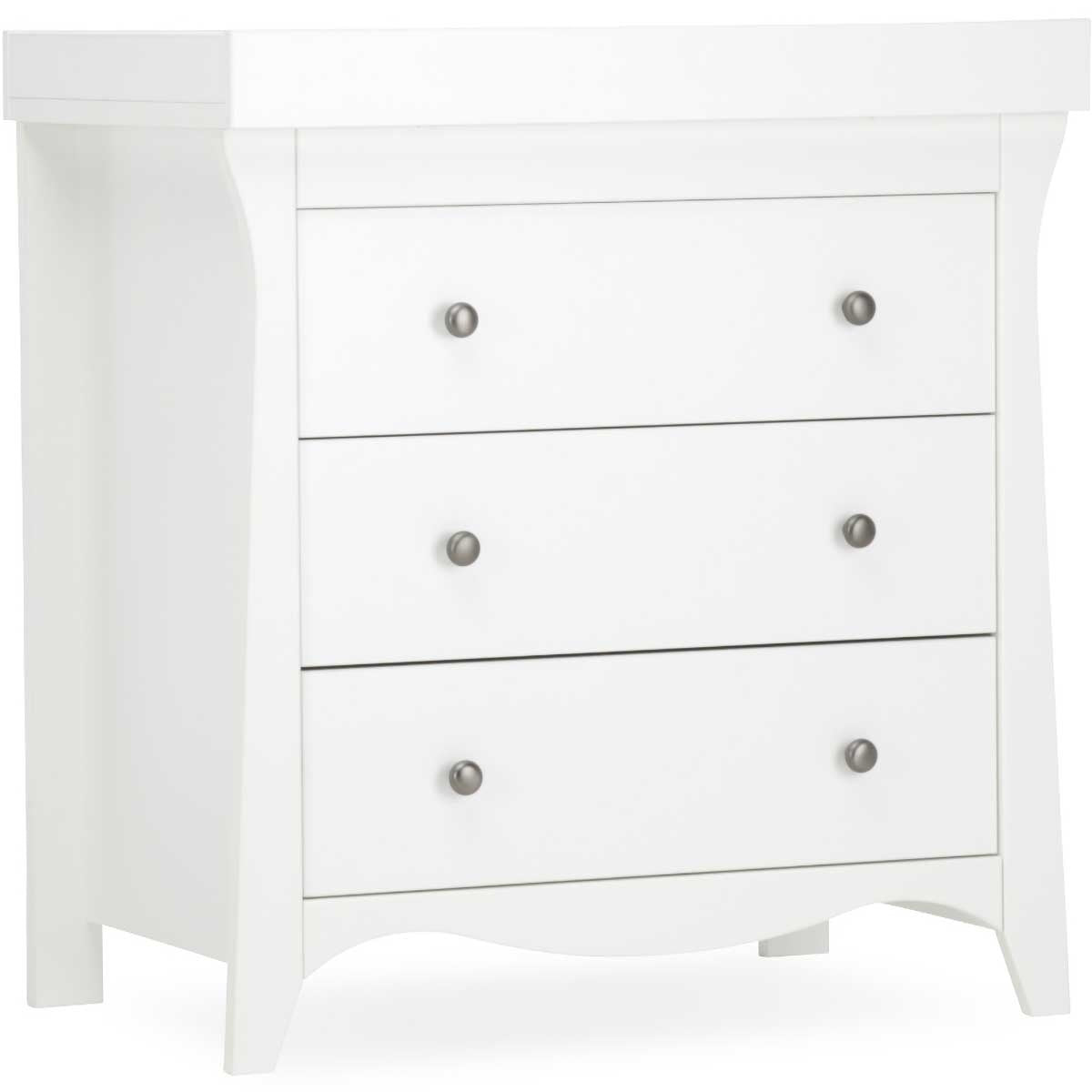 CuddleCo Clara 2 Piece Nursery Furniture Set (Cot Bed & Dresser) - White