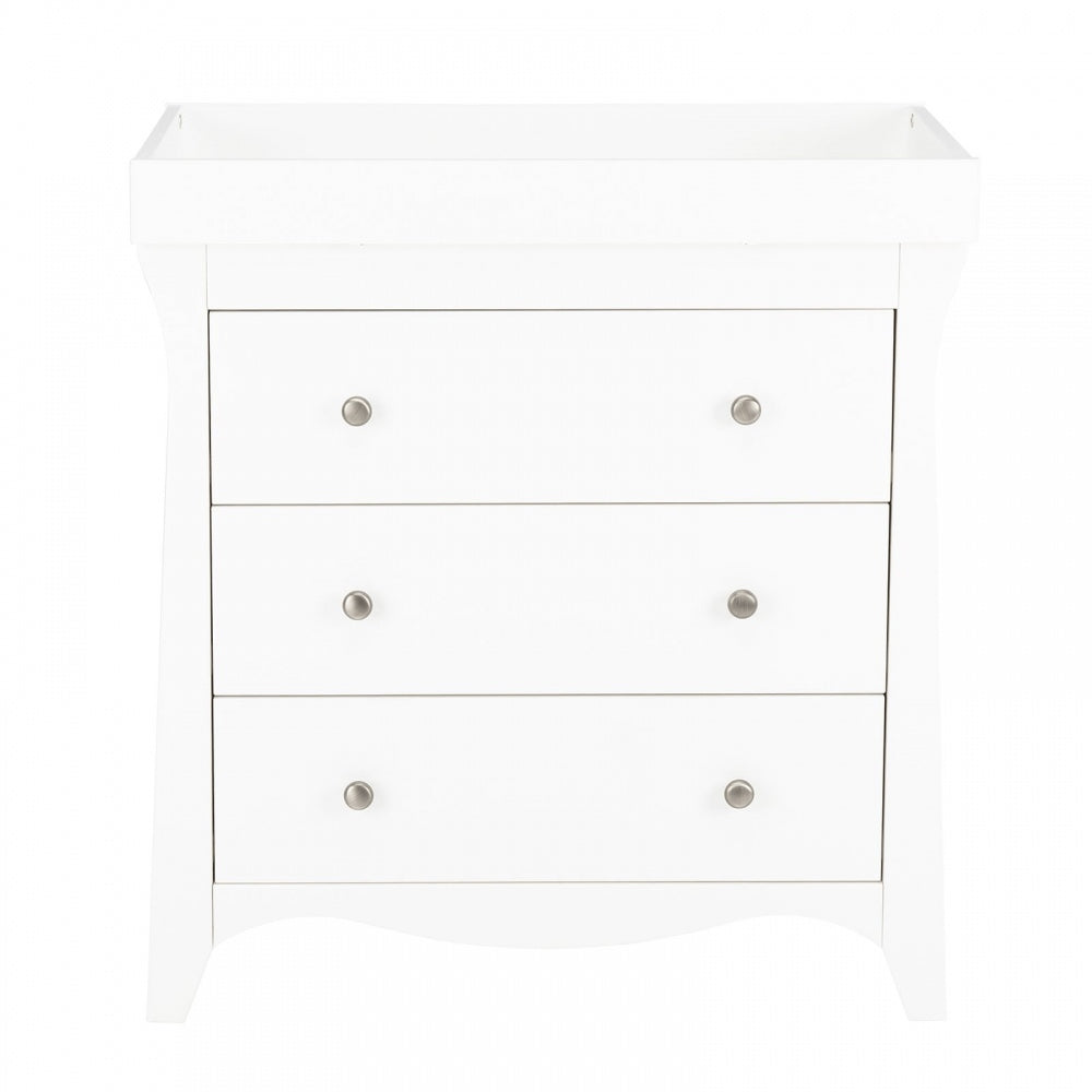 CuddleCo Clara 2 Piece Nursery Furniture Set (Cot Bed & Dresser) - White