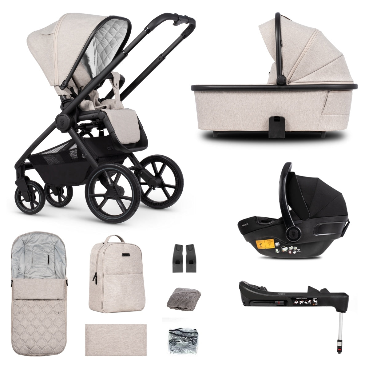 Venicci Tinum Edge 3in1 + Isofix Base Complete Travel System Bundle